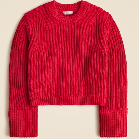 J. Crew Red Ribbed Sweater - Picture 1 of 1